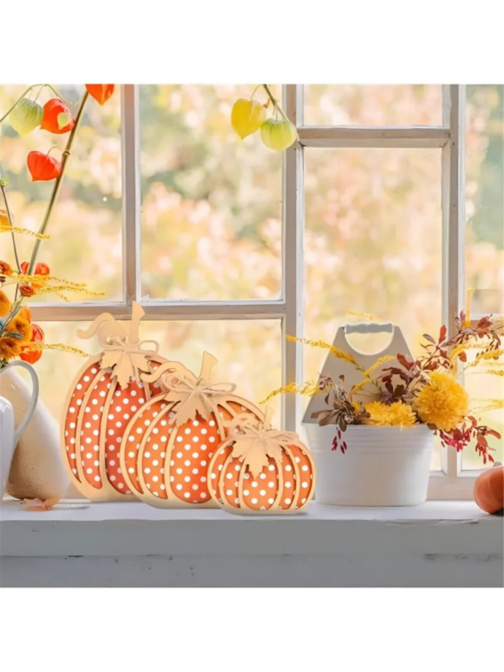 Fall Pumpkin Decor, Thanksgiving Fall Decorations for Home, Wooden